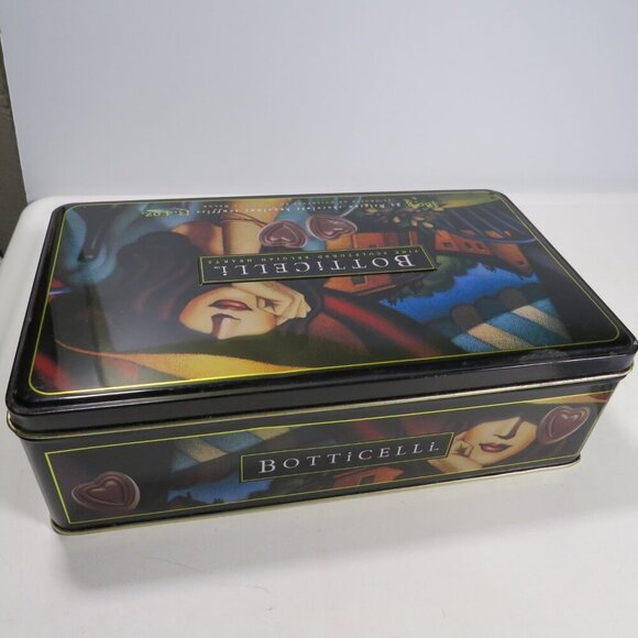 Botticelli Metal Tin Box Embossed lid Candy Tin 10" long - Picture 4 of 10